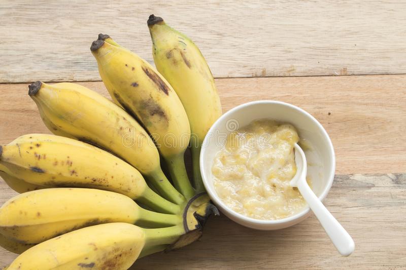 Mashed bananas — soft food after jaw surgery